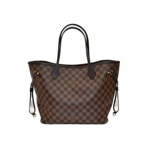 Louis Vuitton Neverfull Damier Brown Red Coated Canvas Tote Bag Diaper Commuter
